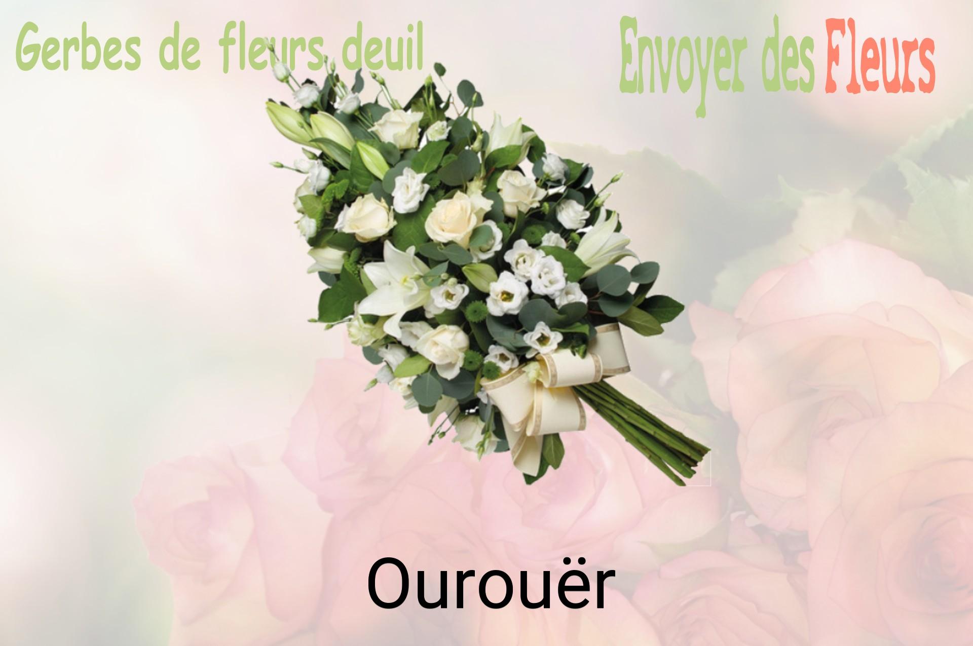 Gerbe de fleurs de deuil livrée à Ourouër